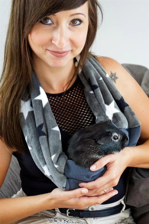 Bonding-Schal mit Minky-Fleece grau