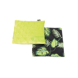 Kissen und Dach für Haus mit Dach und Hängematte für Kleintiere - Blätter auf schwarzem Hintergrund