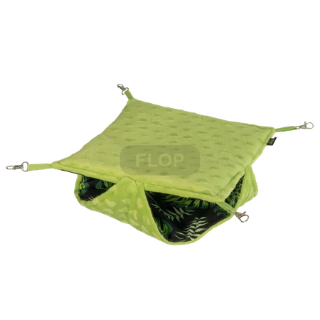 Etagenhängematte mit Wabenstruktur - Blätter auf schwarzem Hintergrund