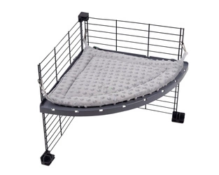 Halbrunde Eckhängematte aus grauem Minky-Fleece