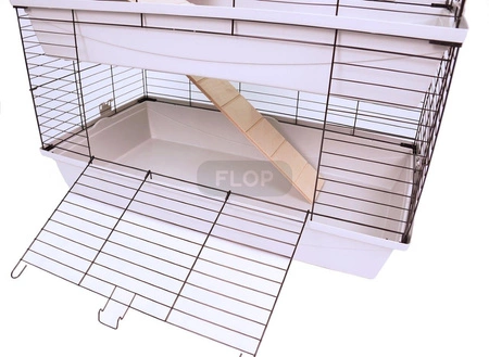 Doppelkäfig 100 x 55x 93cm - graue Schalen, schwarze Gitter