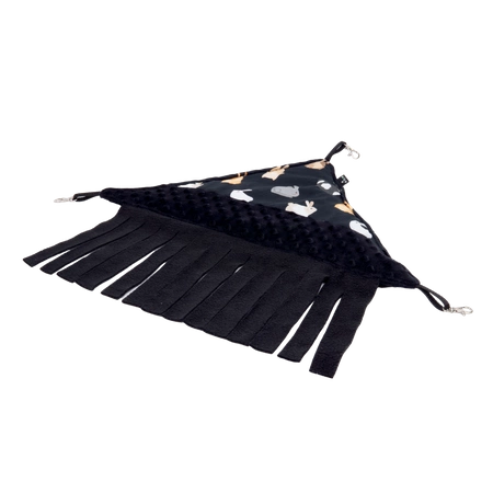 Eckhängematte mit Fransen Hasenmotiv