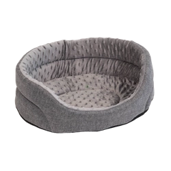 Großes graues Kuschelbett mit ausziehbarem Kissen für Kaninchen und Kleintiere