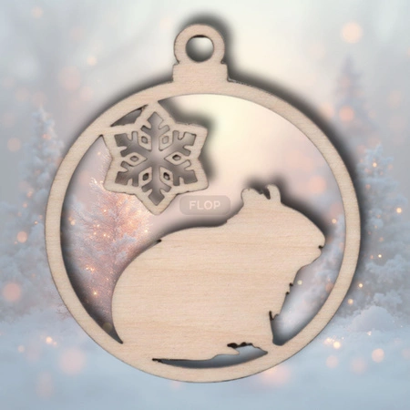 Weihnachtsanhänger mit Meerschweinchen – Kollektion 2025, aus Holzsperrholz