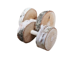 2er-Set Birkenscheibenhanteln zum Kauen und Spielen