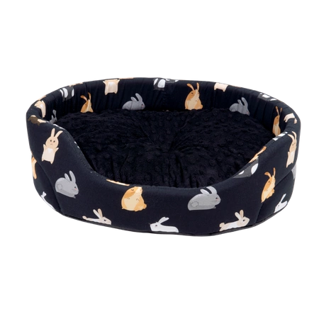 Großes Kuschelbett mit abnehmbarem Kissen mit Hasenmotiv