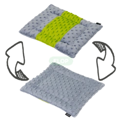 Matratze 20x30cm aus Minky-Fleece für Kleintiere - lime und grau