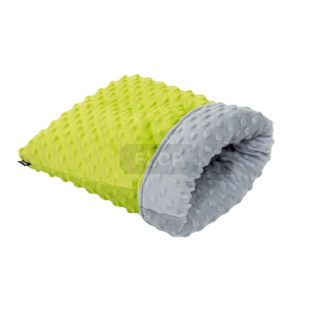 Nerz-Fleece-Schlafsack für Kleintiere - lime und grau