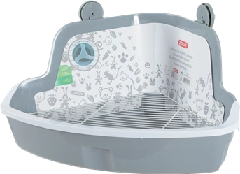 ZOLUX große graue Eck-Tiertoilette mit Gitter