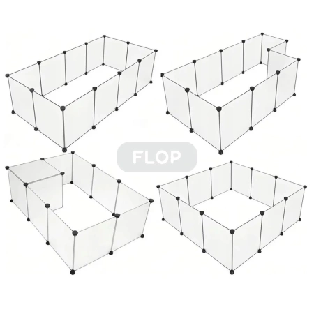 2×4-Gehege aus Vollpaneelen (73×143×45 cm) Cavia Creative BASIC Line für kleine Haustiere