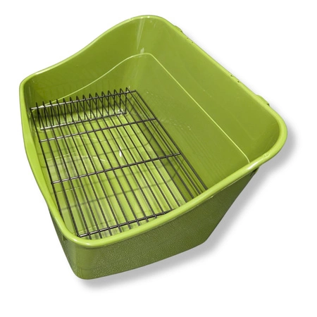 Rechteckige Tiertoilette mit Stahlgitter - blau