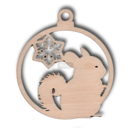 Weihnachtsanhänger mit Chinchilla – Kollektion 2025, aus Birkensperrholz