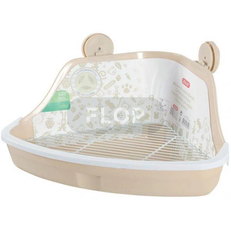 ZOLUX große beige Eck-Tiertoilette mit Gitter
