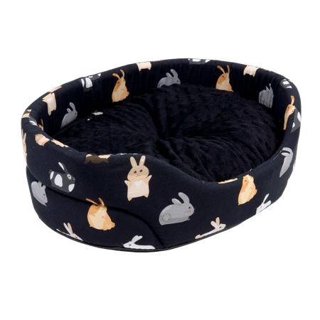 Großes Kuschelbett mit abnehmbarem Kissen mit Hasenmotiv