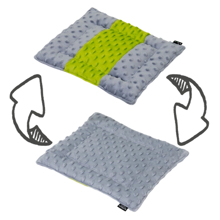 Matratze 20x30cm aus Minky-Fleece für Kleintiere - lime und grau