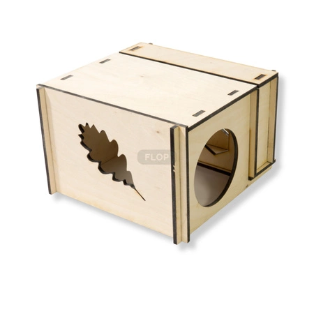 FLOP Kleintierhaus mit zweiseitigem Futterautomaten