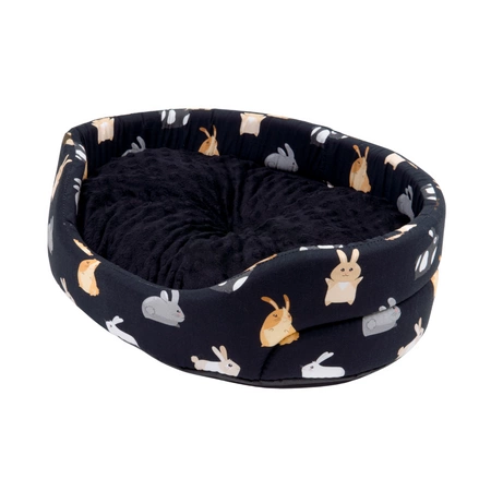 Großes Kuschelbett mit abnehmbarem Kissen mit Hasenmotiv