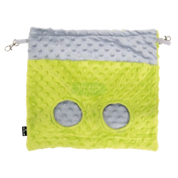 Große Minky-Fleece-Heubox für Kleintiere - lime und grau