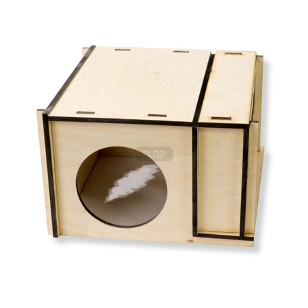 FLOP Kleintierhaus mit zweiseitigem Futterautomaten