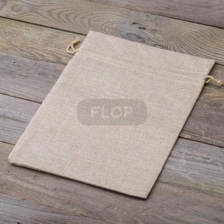 Ecru Leinenbeutel 25x30cm mit Schnur zur Aufbewahrung von Kräutern und Zweigen