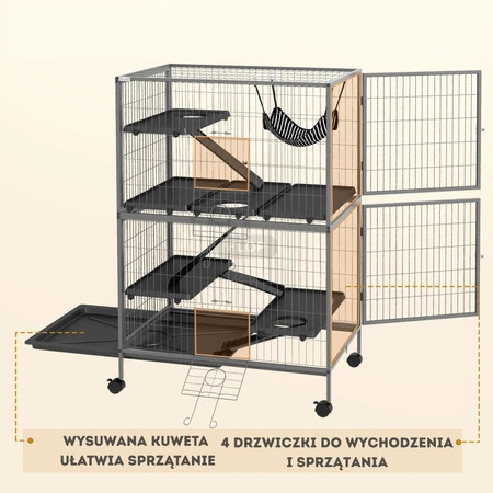 käfig 100cm x 55cm x h 44cm schwarz