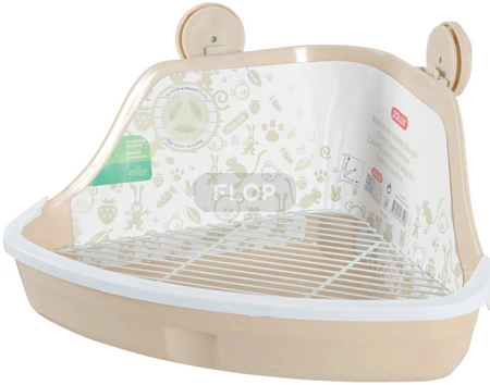 ZOLUX kleine beige Eckkatzentoilette mit Gitter