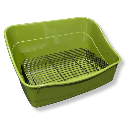 Rechteckige Tiertoilette mit Stahlgitter - blau