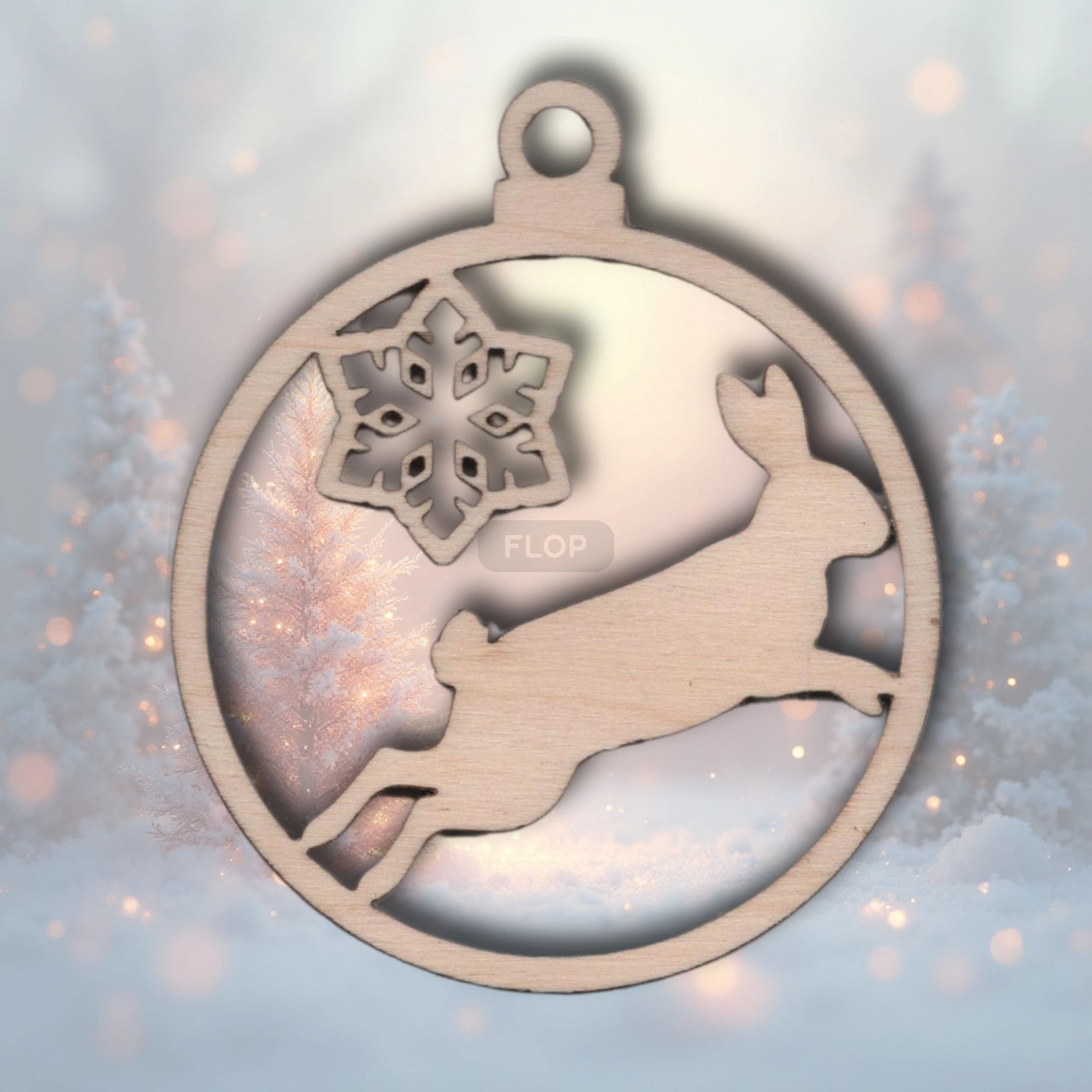 Weihnachtsanhänger mit Kaninchen – Kollektion 2025 FLOP