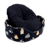 Großes Kuschelbett mit abnehmbarem Kissen mit Hasenmotiv