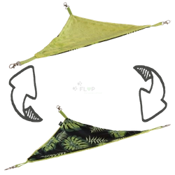 Eck-Hängematte - Blätter auf schwarzem Hintergrund