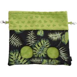 Große Heutasche - Blätter auf schwarzem Hintergrund