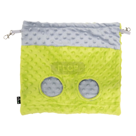 Große Minky-Fleece-Heubox für Kleintiere - lime und grau