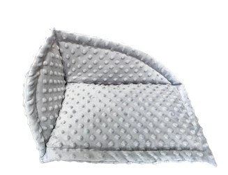 Graues Fleece-Minky Eckenlager