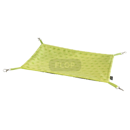 Rechteckige Hängematte mit Blättern auf schwarzem Hintergrund