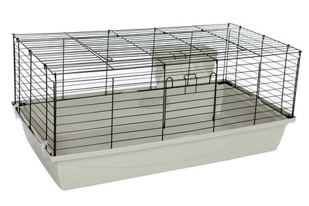 Meerschweinchenkäfig 100cm x 55cm x 44cm grau mit schwarzen Gittern