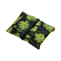 Doppelte Kühlmatratze - Blätter auf schwarzem Hintergrund