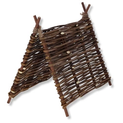 Weidenhütte für Kleintiere – natürliches Haus, Tunnel und Knabber-Spielzeug 3in1