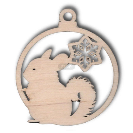 Weihnachtsanhänger mit Chinchilla – Kollektion 2025, aus Birkensperrholz