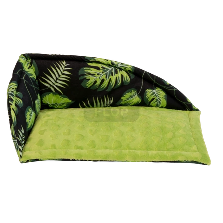 Eckbett - Blätter auf schwarzem Hintergrund