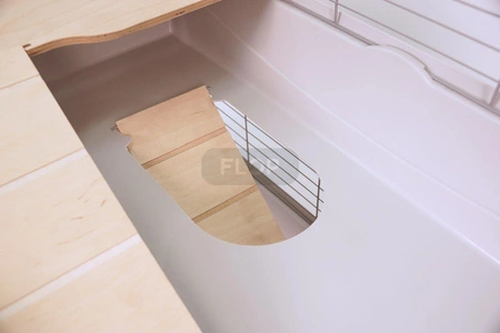 Doppelkäfig 100 x 55 x 93cm - graue Schalen, silberne Gittern