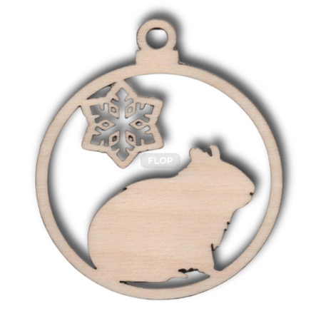 Weihnachtsanhänger mit Meerschweinchen – Kollektion 2025, aus Holzsperrholz