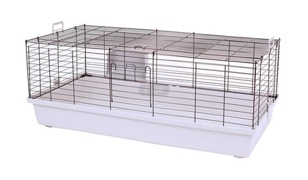 Käfig 120cm x 59cm x 47cm grau mit schwarzen Gittern