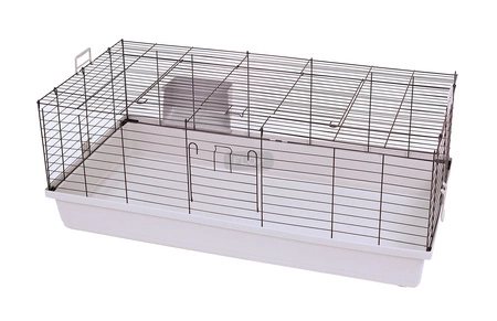 Käfig 120cm x 59cm x 47cm grau mit schwarzen Gittern