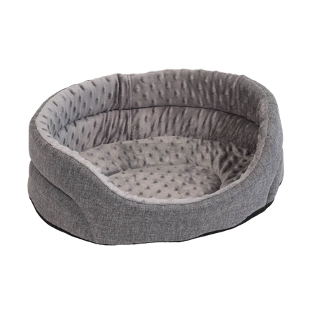 Großes graues Kuschelbett mit ausziehbarem Kissen für Kaninchen und Kleintiere