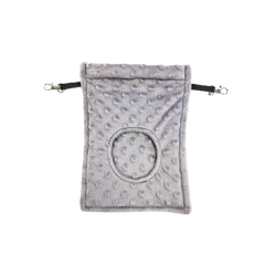 Kleiner Textilfutterautomat aus grauem Minky-Fleece