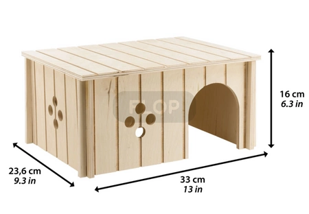 Niedliches gestreiftes M Sperrholzhaus für Kleintiere