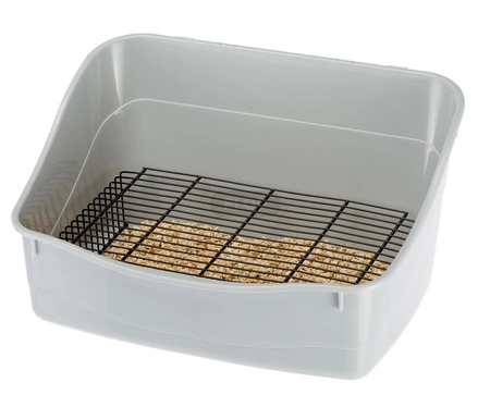 Rechteckige Tiertoilette mit Stahlgitter