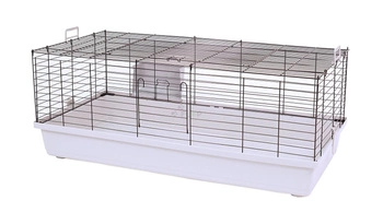 Käfig 120cm x 59cm x 47cm grau mit schwarzen Gittern