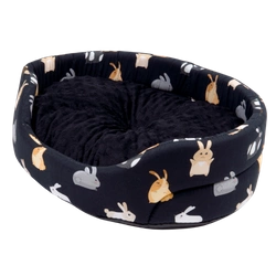 Großes Kuschelbett mit abnehmbarem Kissen mit Hasenmotiv