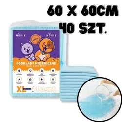 Nuxie Einwegunterlagen 60×60 cm für Kaninchen, Meerschweinchen & Chinchillas – 40 Stück – saugstark, auslaufsicher, geruchshemmend